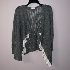 Grey and white outlined knitted cardigan Cloud Chaser kids girl L 12/14